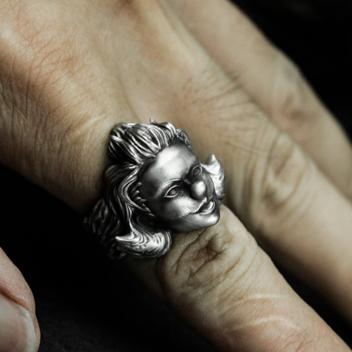 Joker Girl Ring ¨C Handmade 925 Silver Clown Band