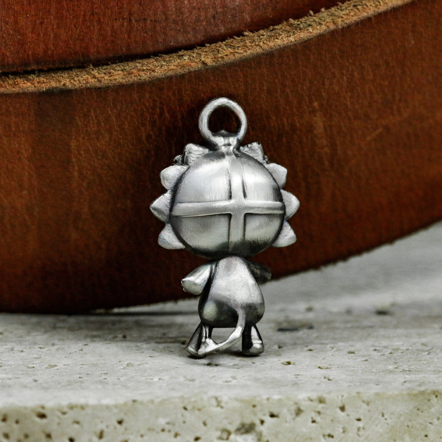 Sunflower Boy Pendant - 925 Silver Handmade Whimsical Totem