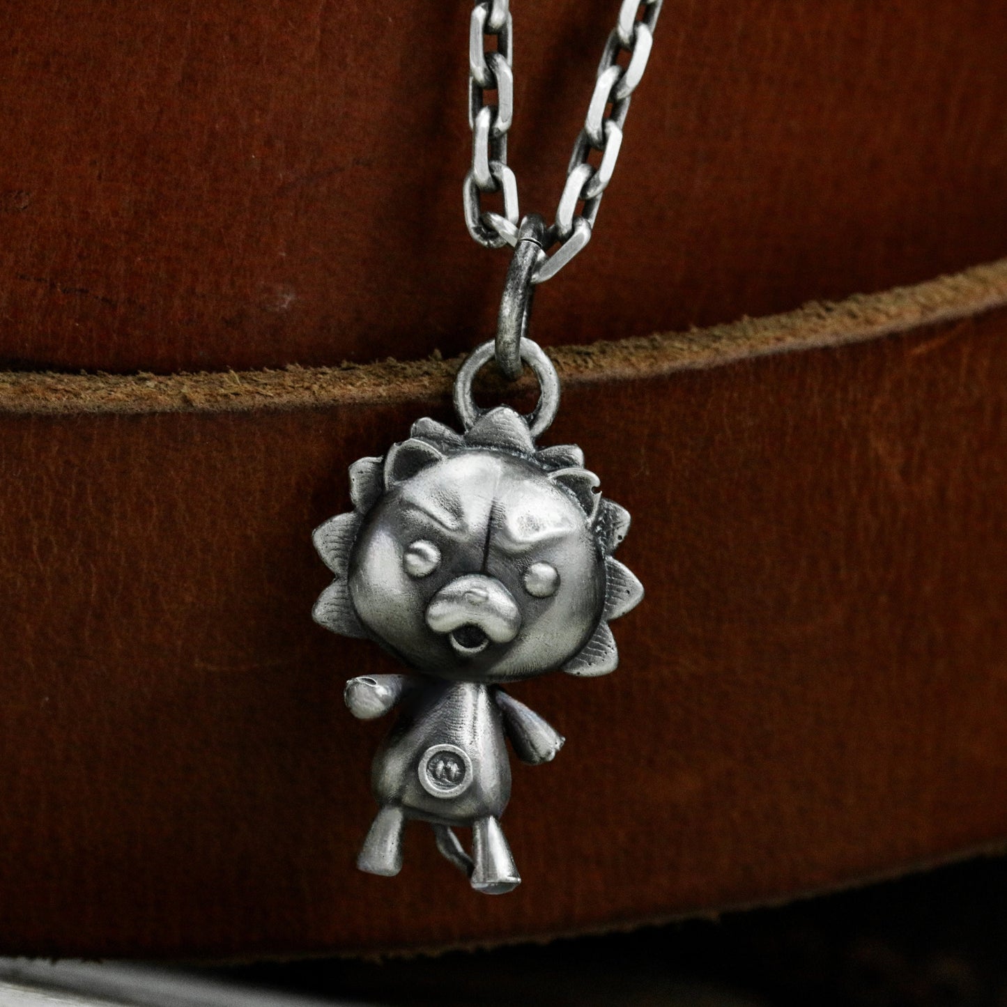 Sunflower Boy Pendant - 925 Silver Handmade Whimsical Totem