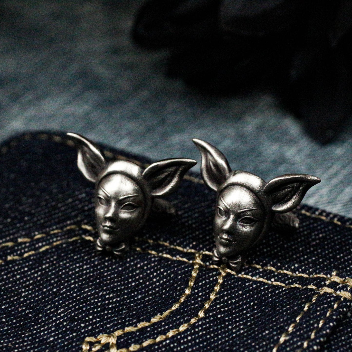 Forest Elf Catwoman Cufflinks - 925 Silver Handmade