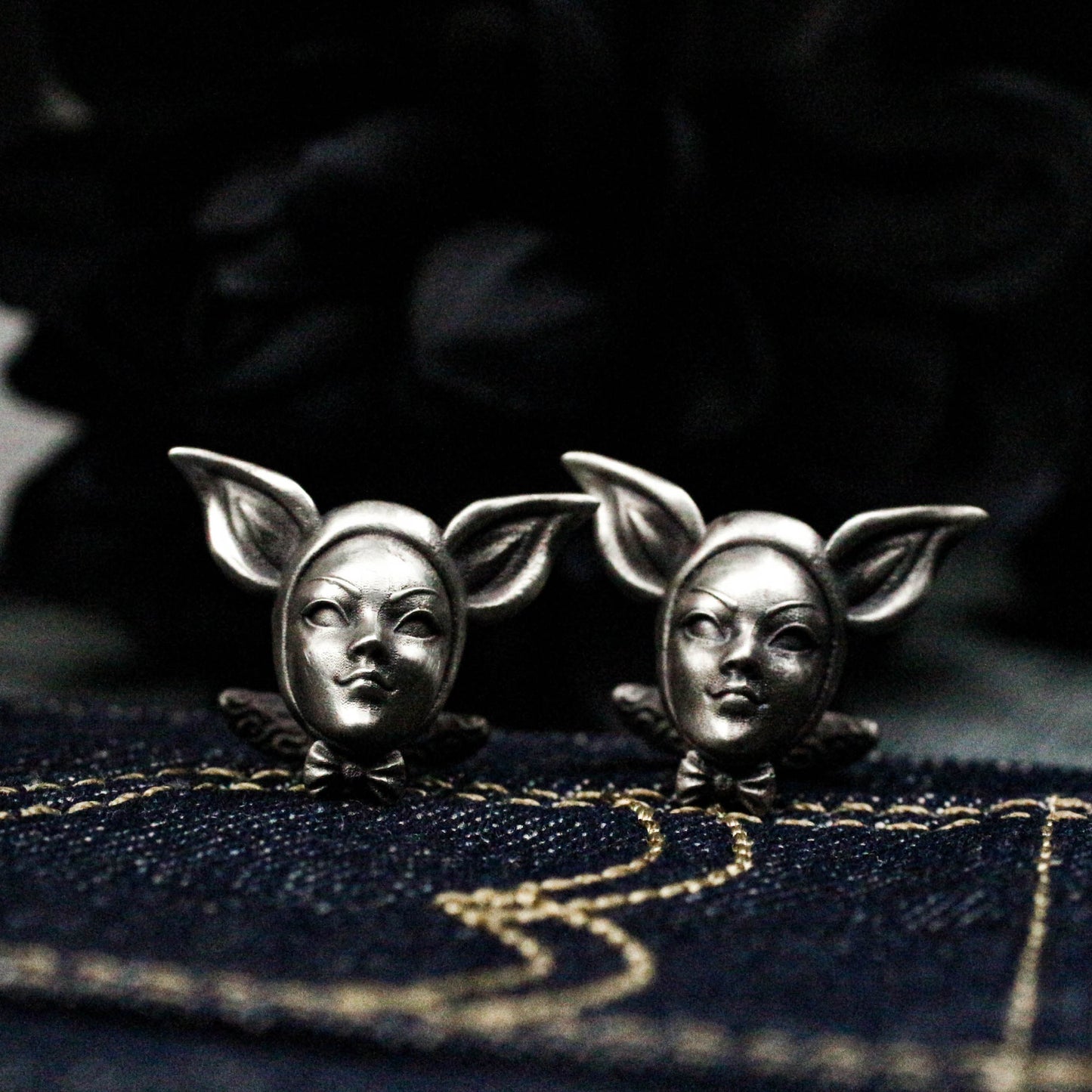 Forest Elf Catwoman Cufflinks - 925 Silver Handmade