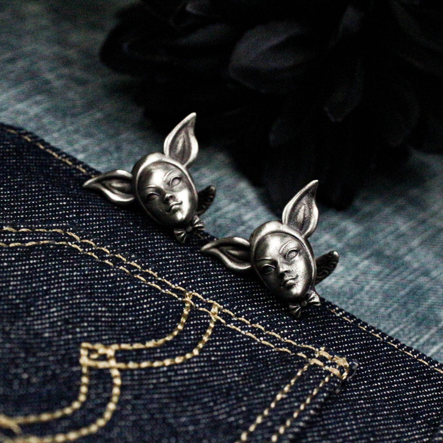 Forest Elf Catwoman Cufflinks - 925 Silver Handmade
