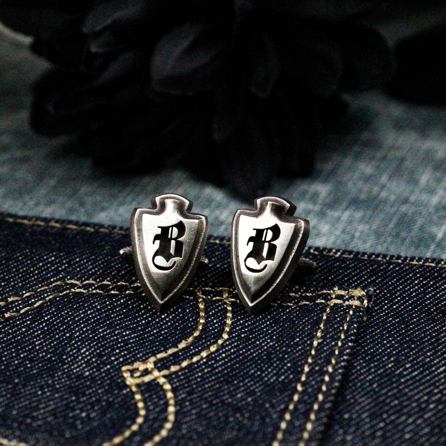 Shield Cufflinks - Custom Engraved 925 Silver Handmade