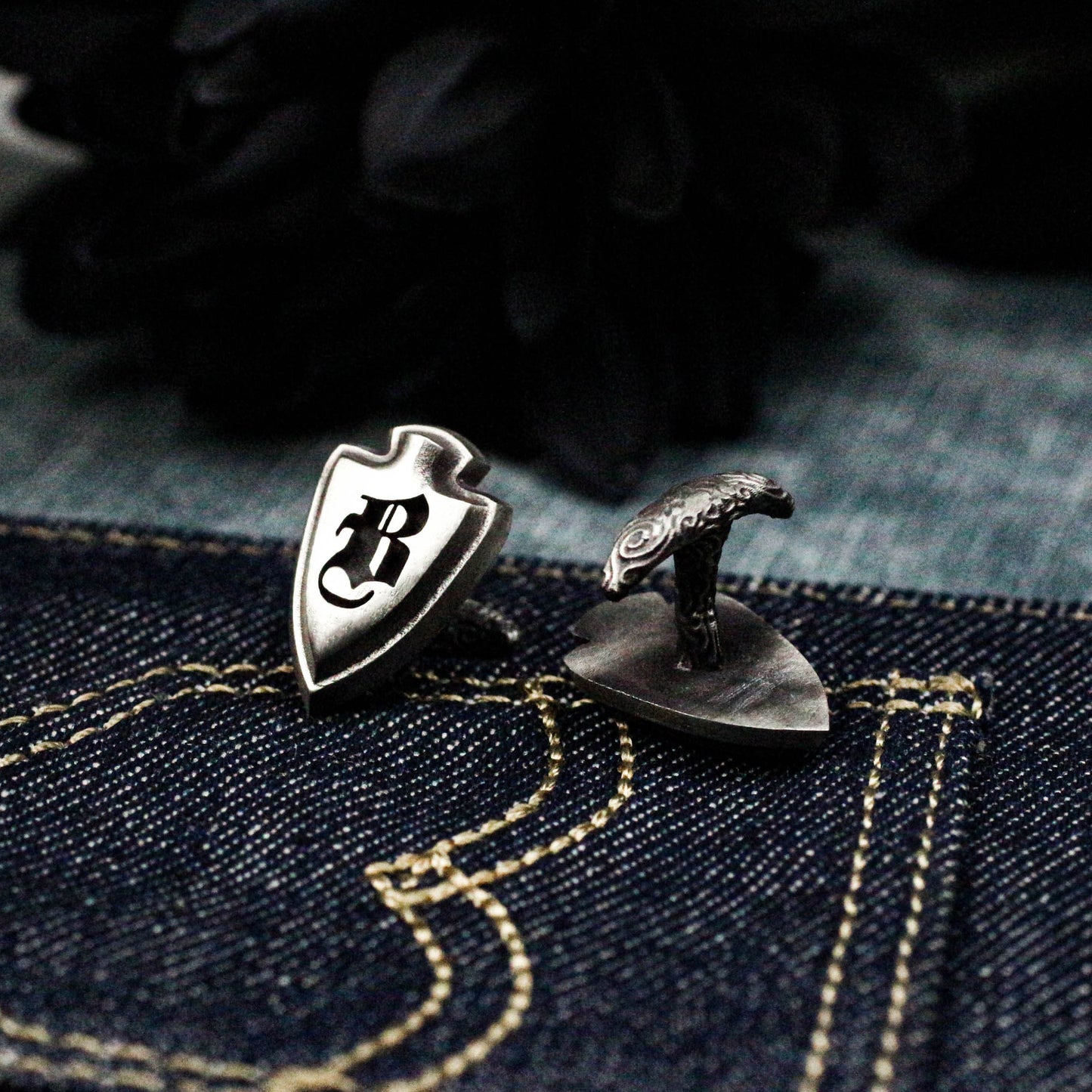 Shield Cufflinks - Custom Engraved 925 Silver Handmade