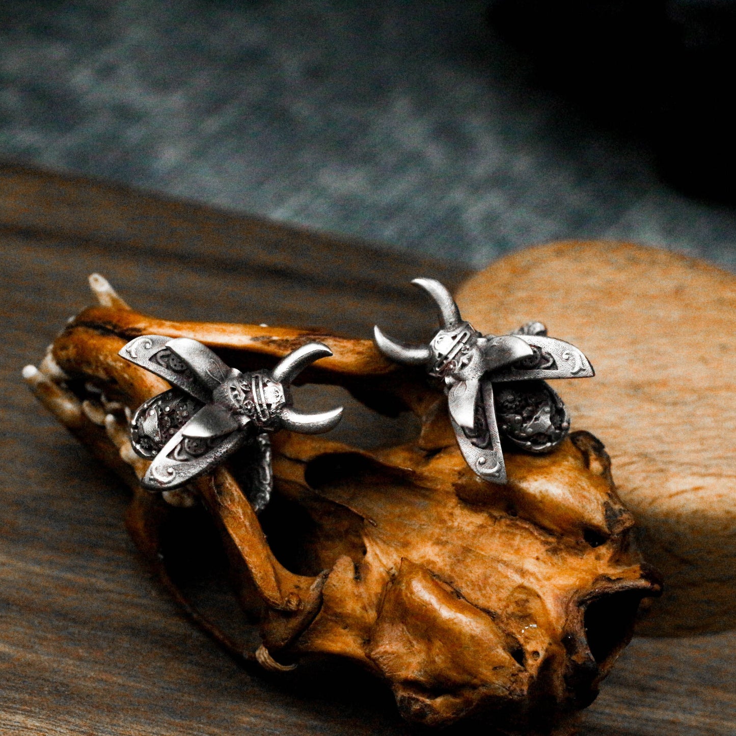 Mechanical Beetle Cufflinks - 925 Sterling Silver Handmade