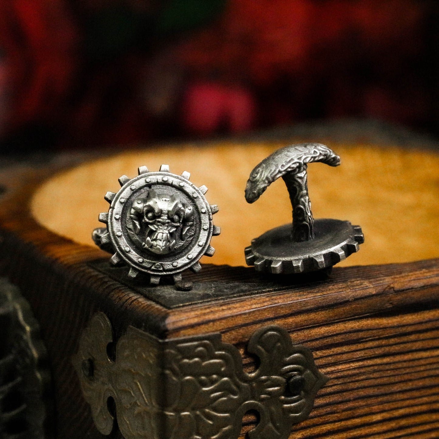 Gear Elf Cufflinks - 925 Sterling Silver Handmade