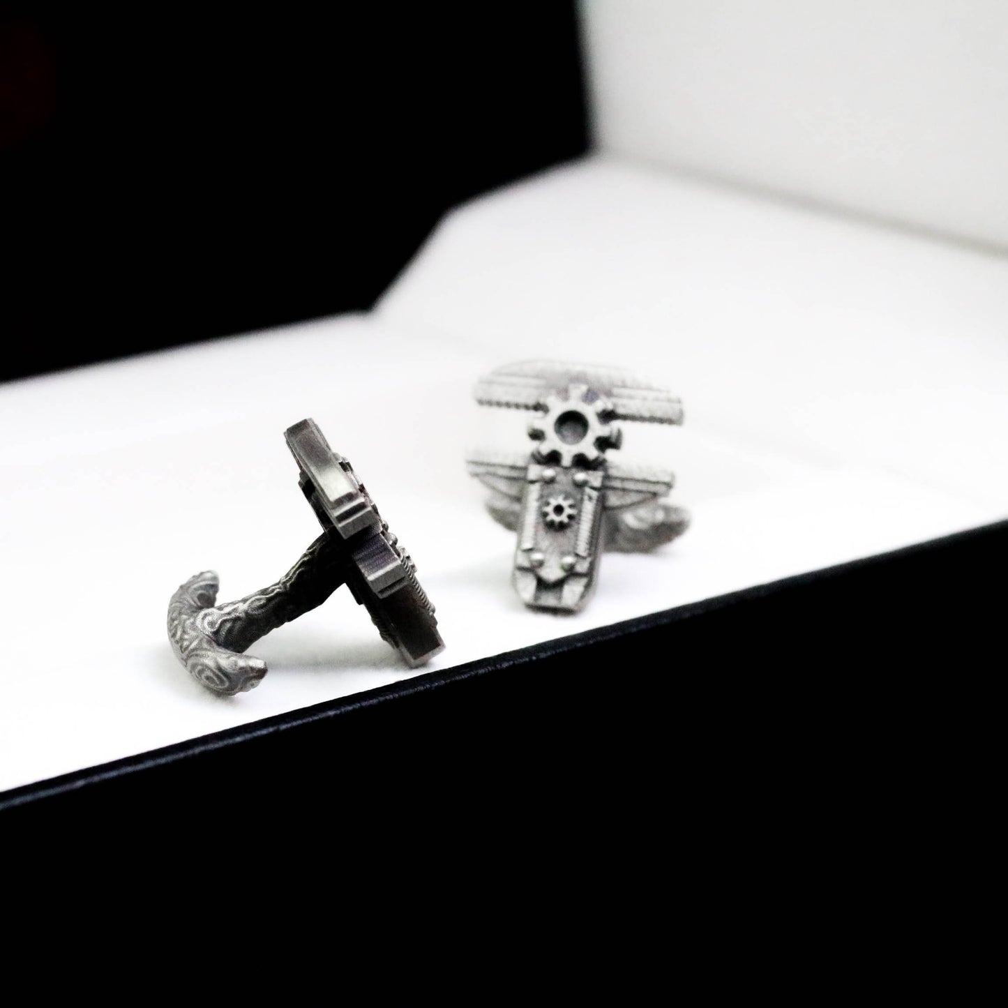 Mechanical Arm Cufflinks - 925 Silver Handmade