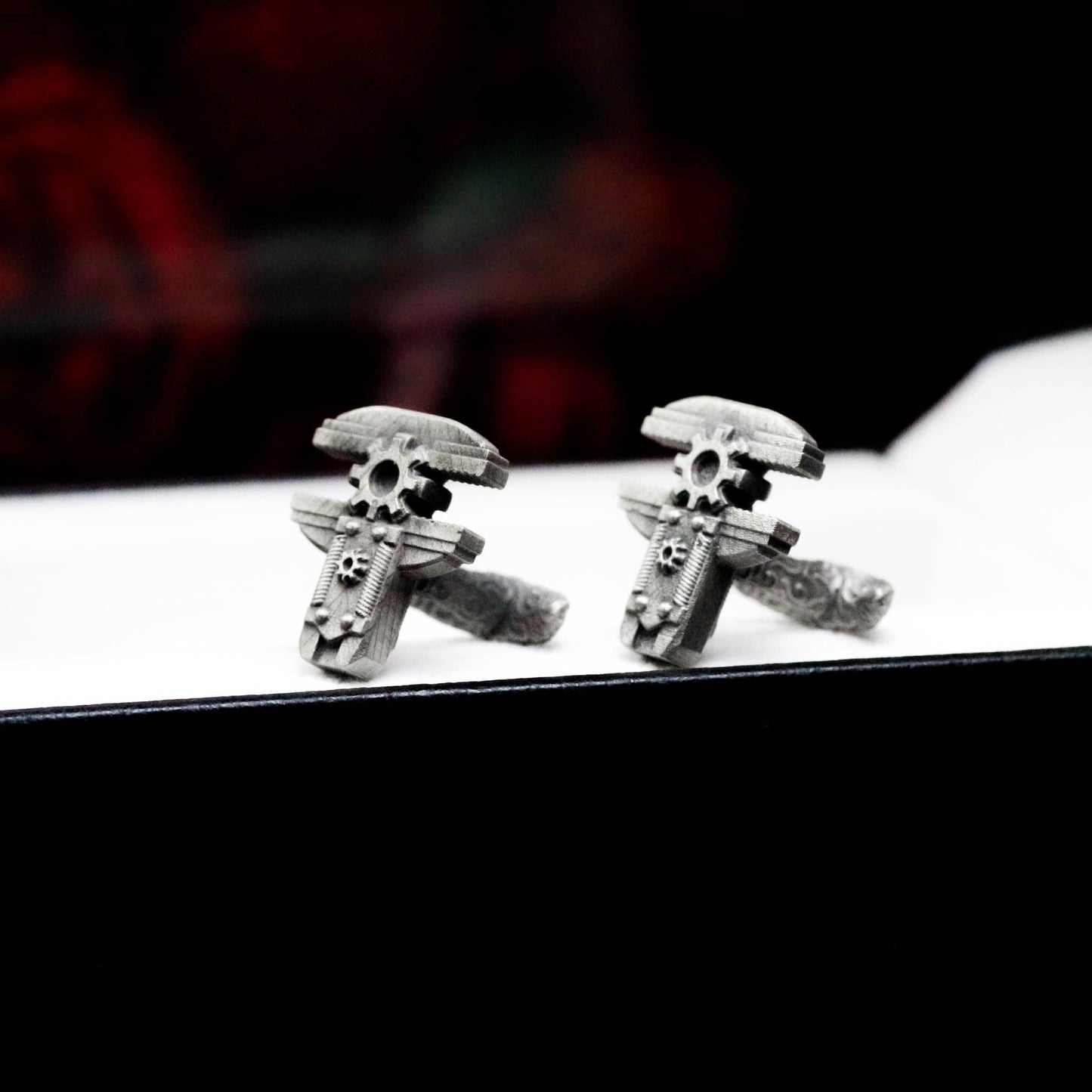 Mechanical Arm Cufflinks - 925 Silver Handmade