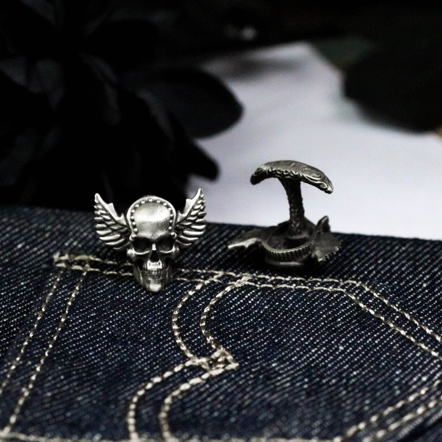 War God Skull Cufflinks, Norse Mythology - 925 Sterling Silver Handmade