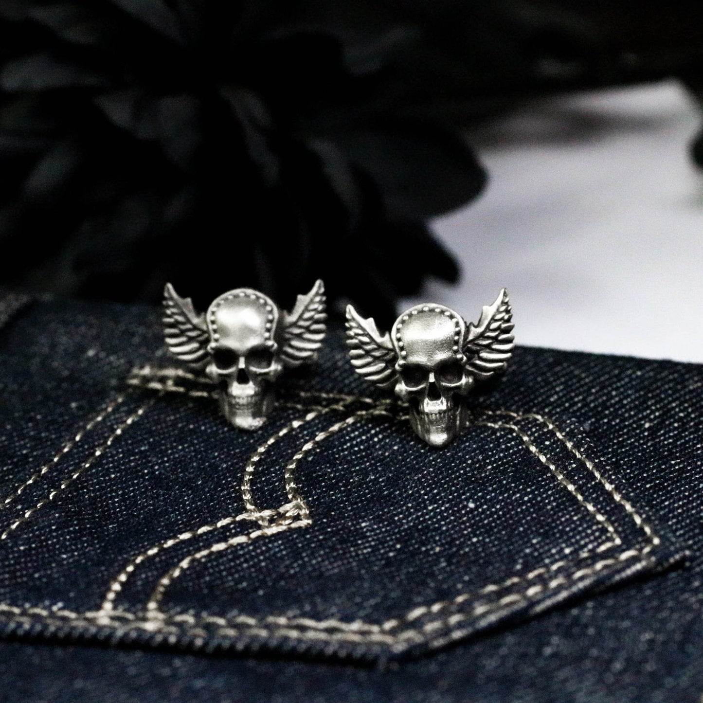 War God Skull Cufflinks, Norse Mythology - 925 Sterling Silver Handmade