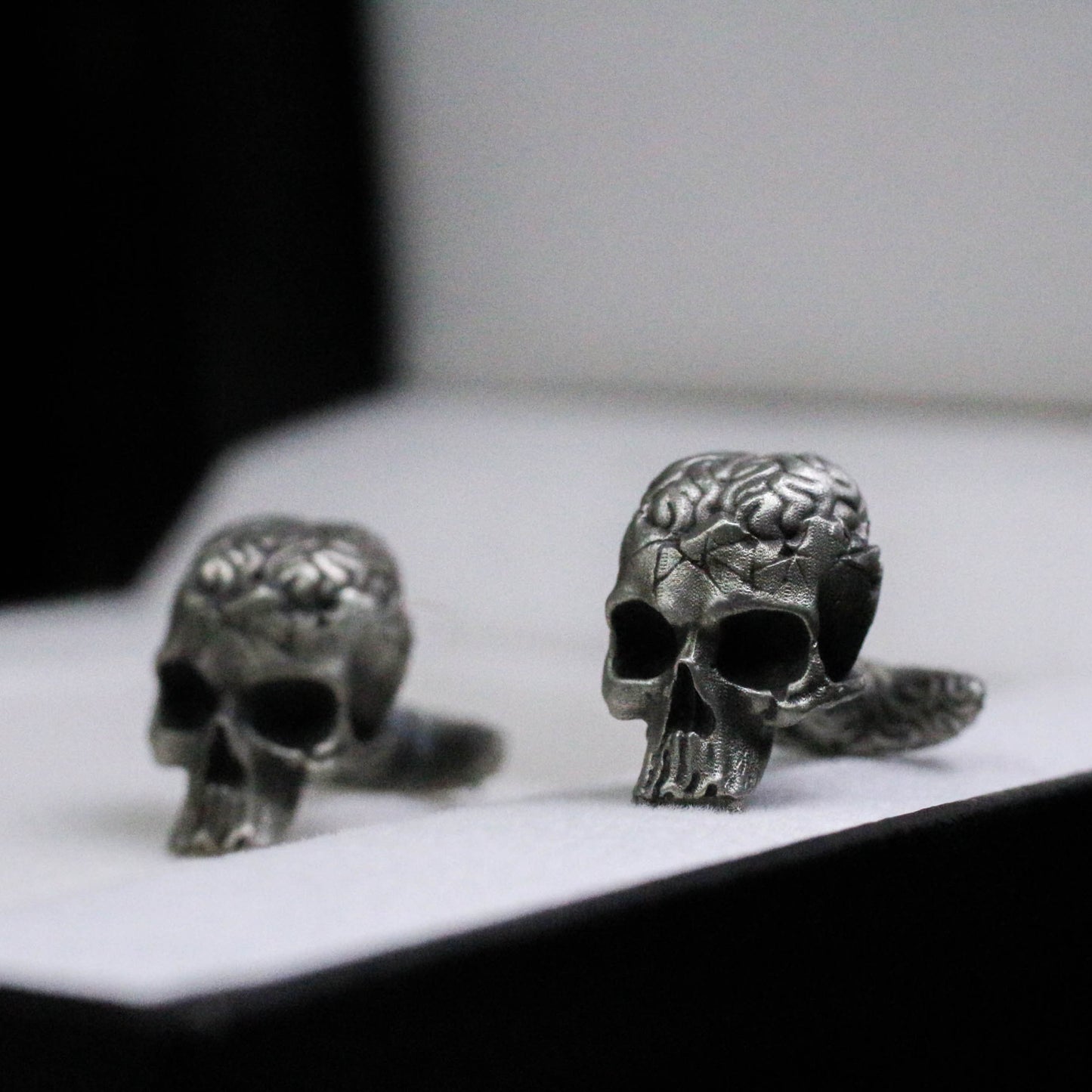 Brain Skull Cufflinks - 925 Silver Handmade