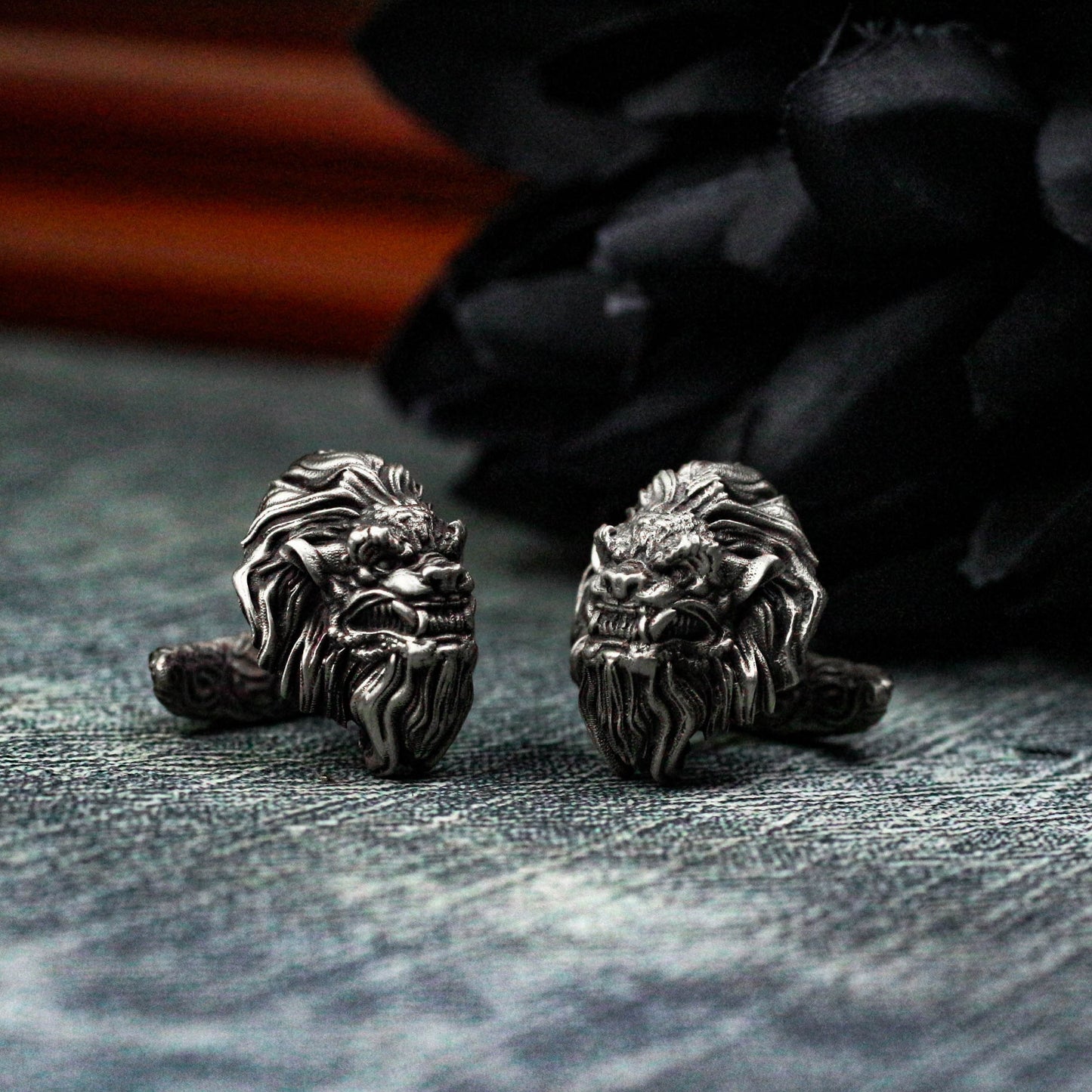 Roaring Lion Cufflinks - 925 Silver Handmade