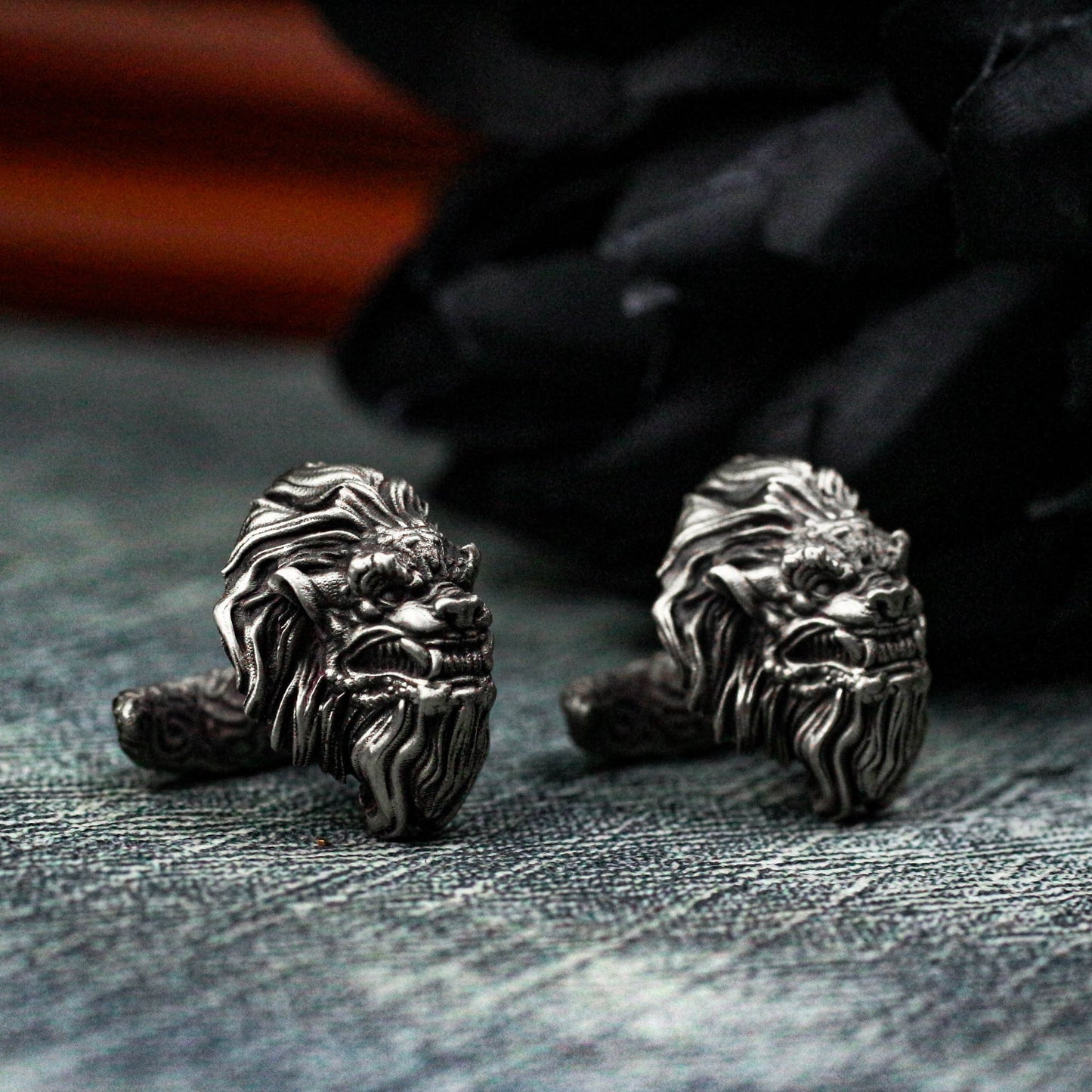 Roaring Lion Cufflinks - 925 Silver Handmade