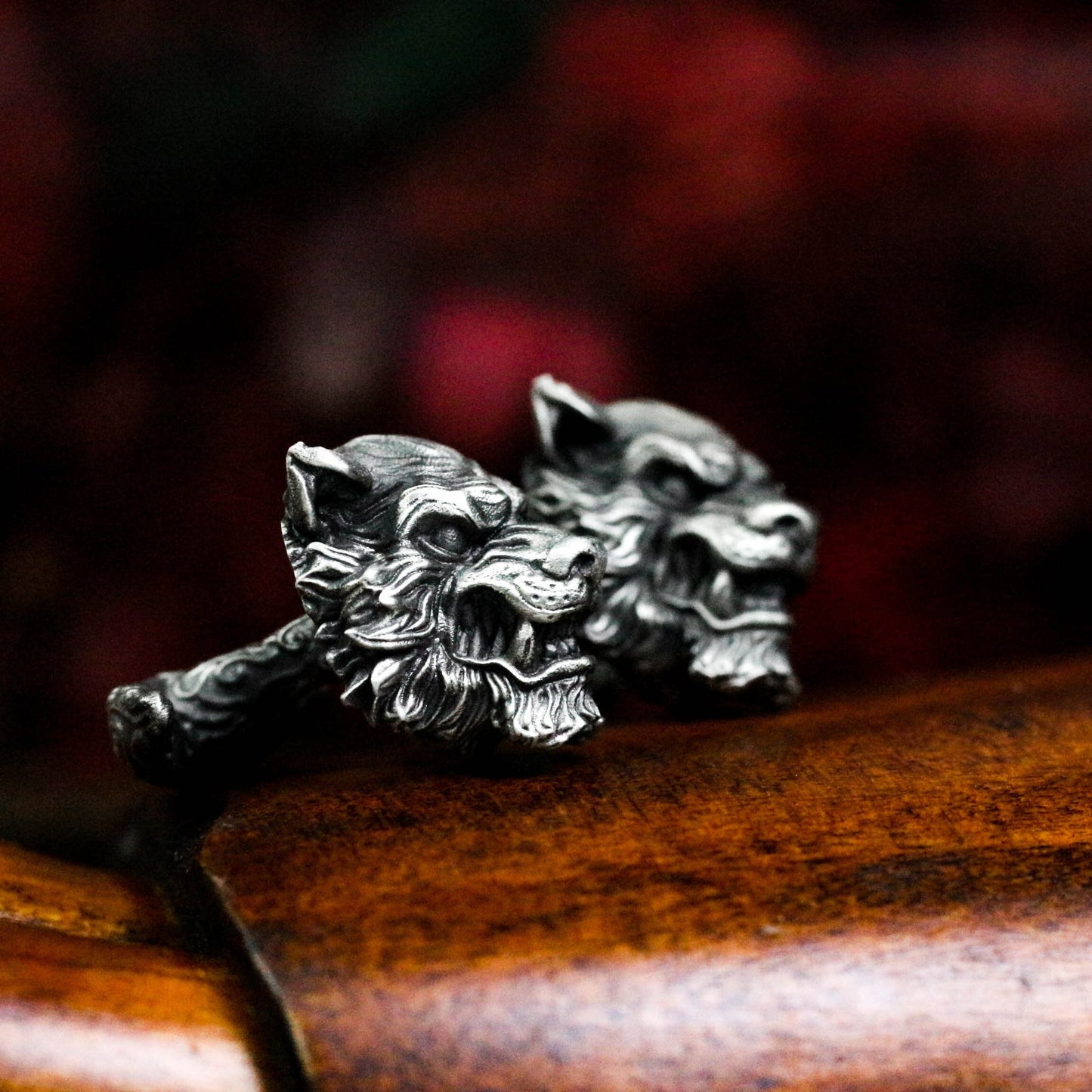 Angry Tiger Cufflinks, 925 Silver Handmade