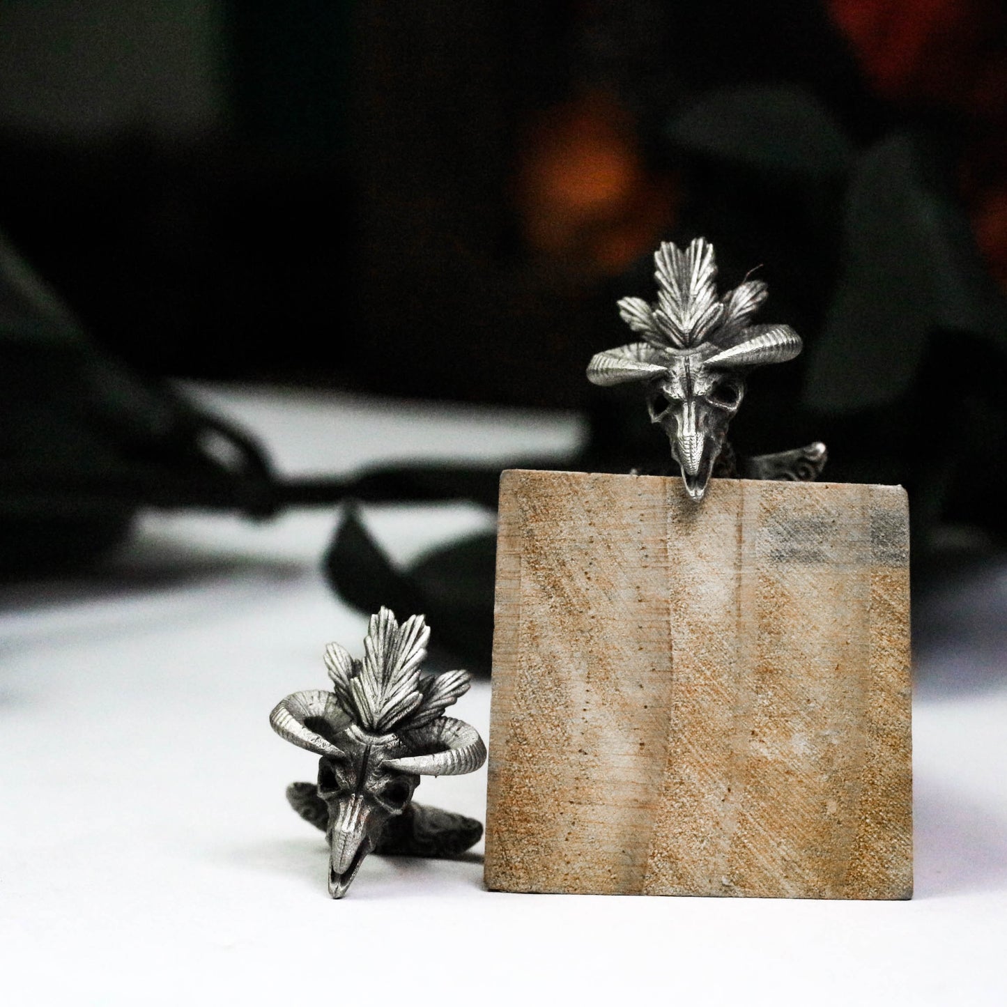 Indian Sheep Skull Cufflinks - 925 Silver Handmade