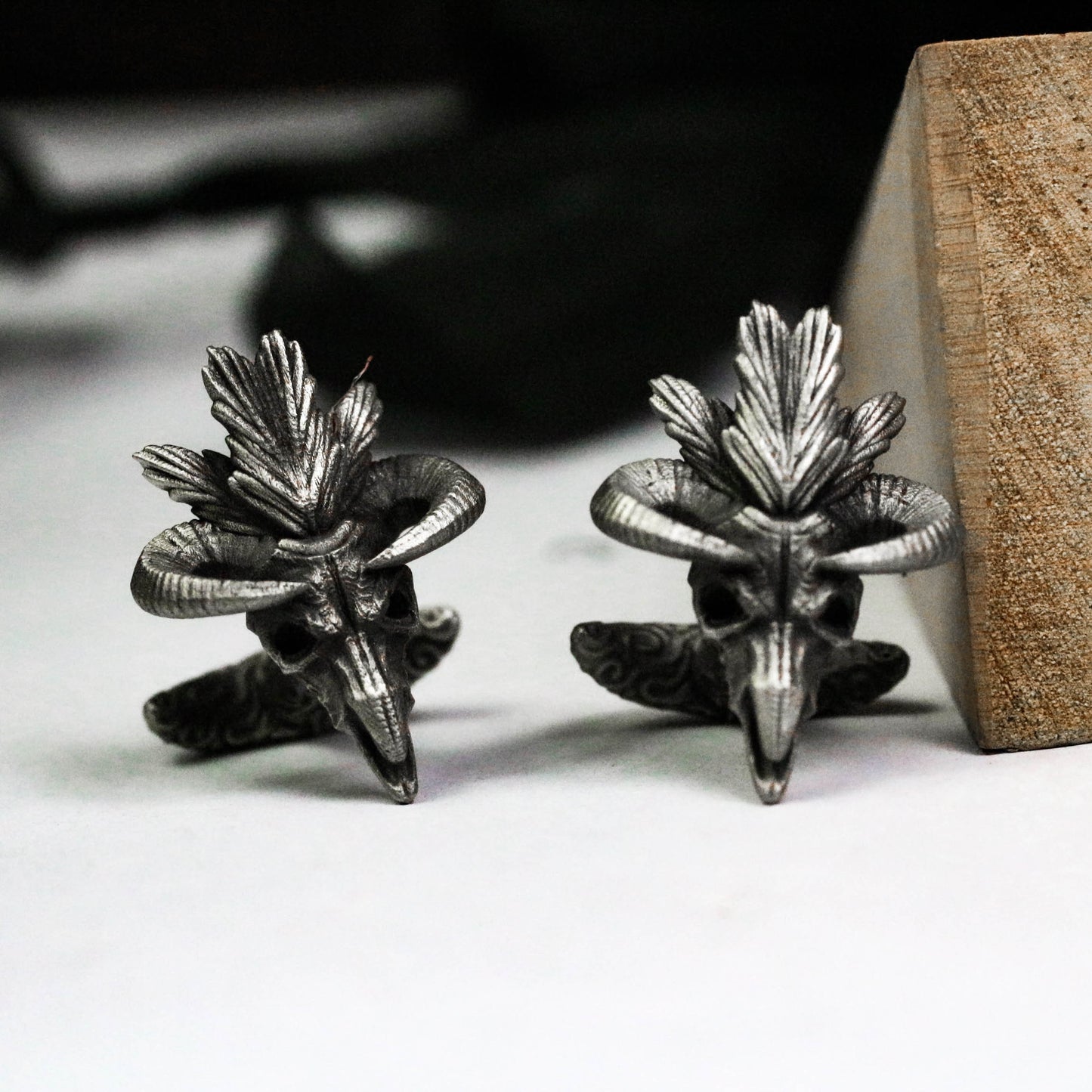 Indian Sheep Skull Cufflinks - 925 Silver Handmade