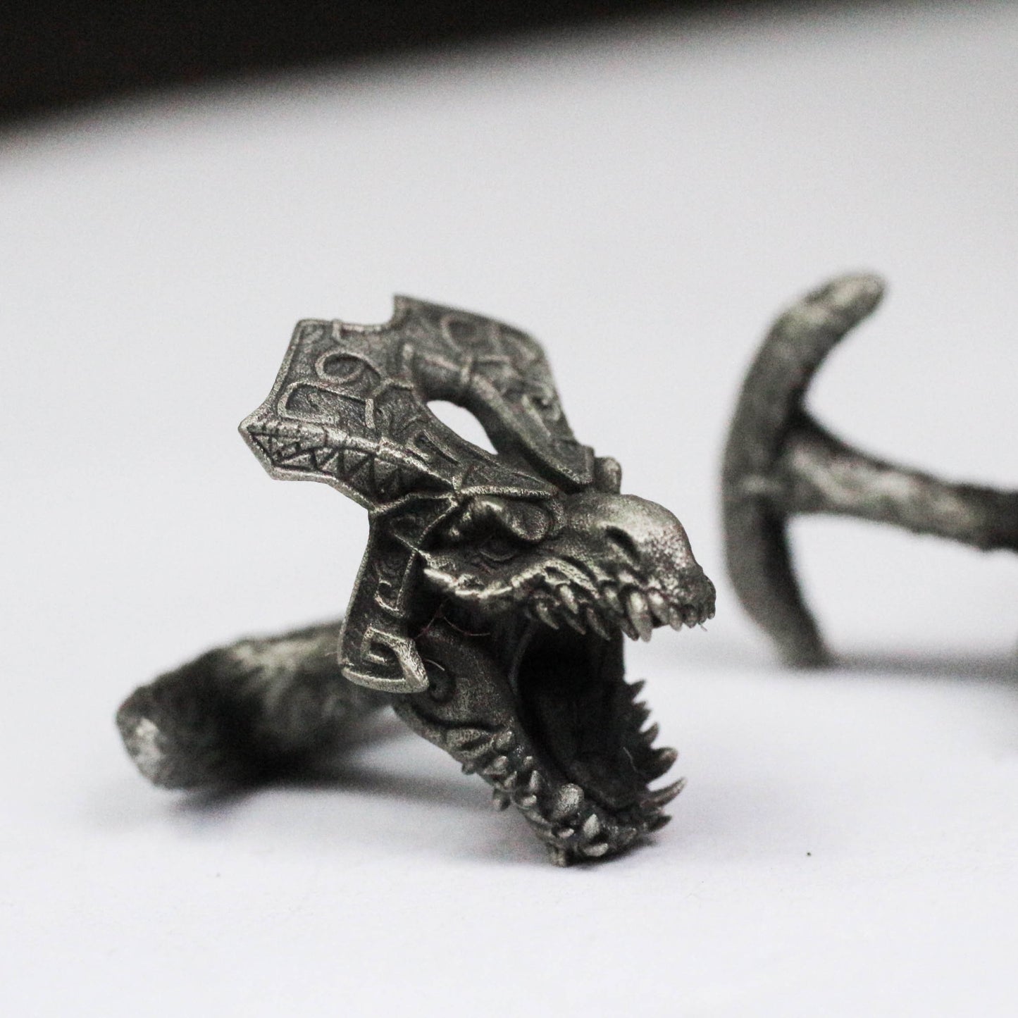 Angry Dragon Tyrannosaurus Cufflinks - 925 Silver Handmade