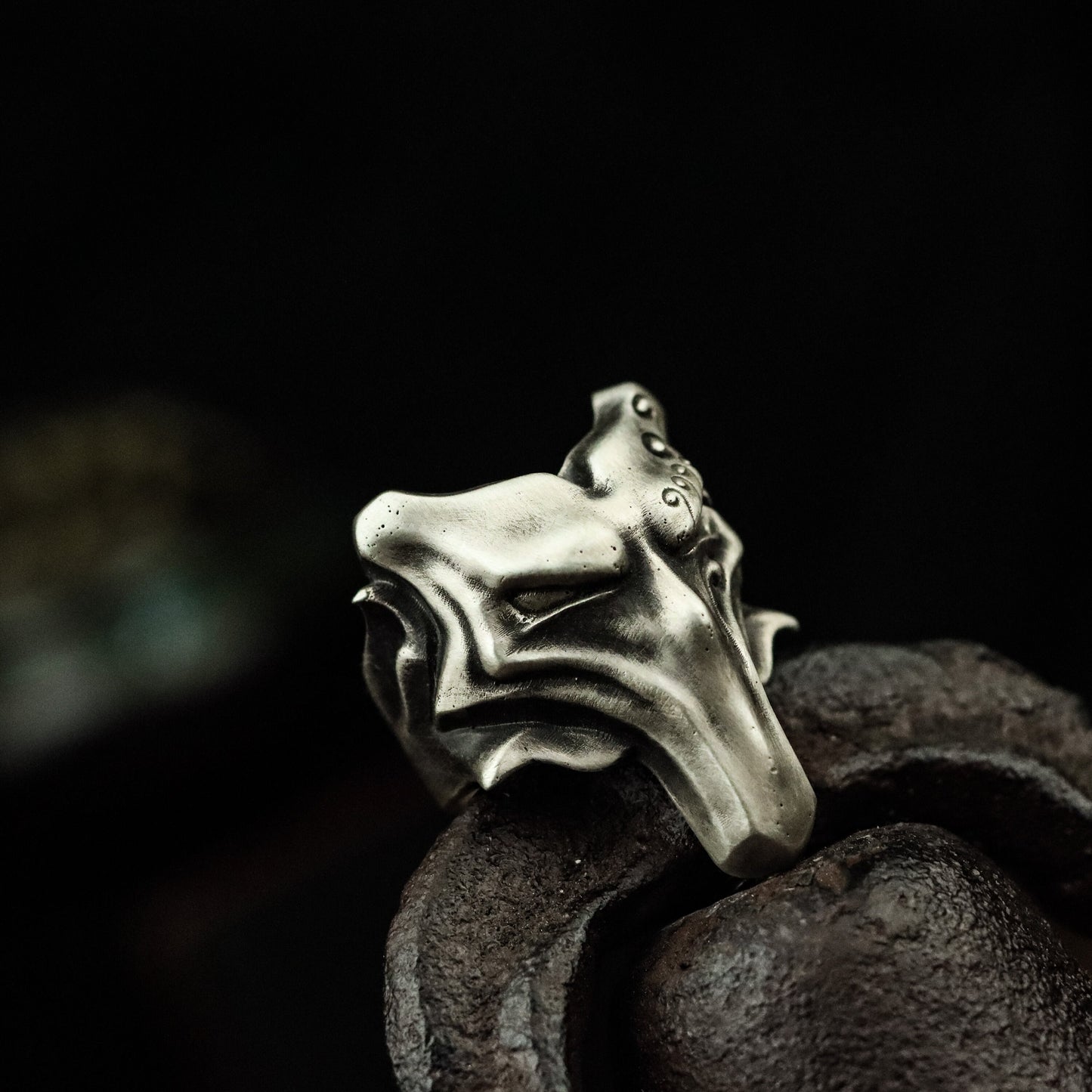 Vampire Wolf Mask Ring - 925 Silver Handmade