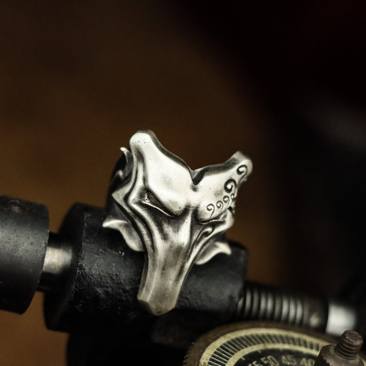 Vampire Wolf Mask Ring - 925 Silver Handmade