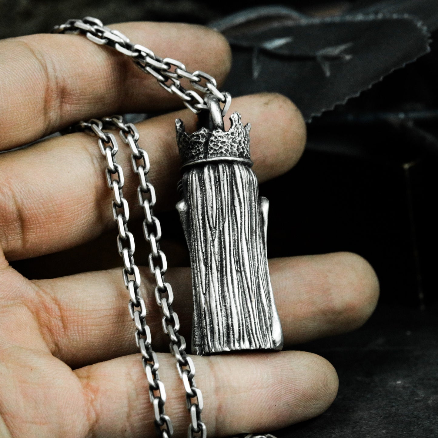 Bodhisattva Head Pendant - 925 Silver Handmade Sacred Serenity