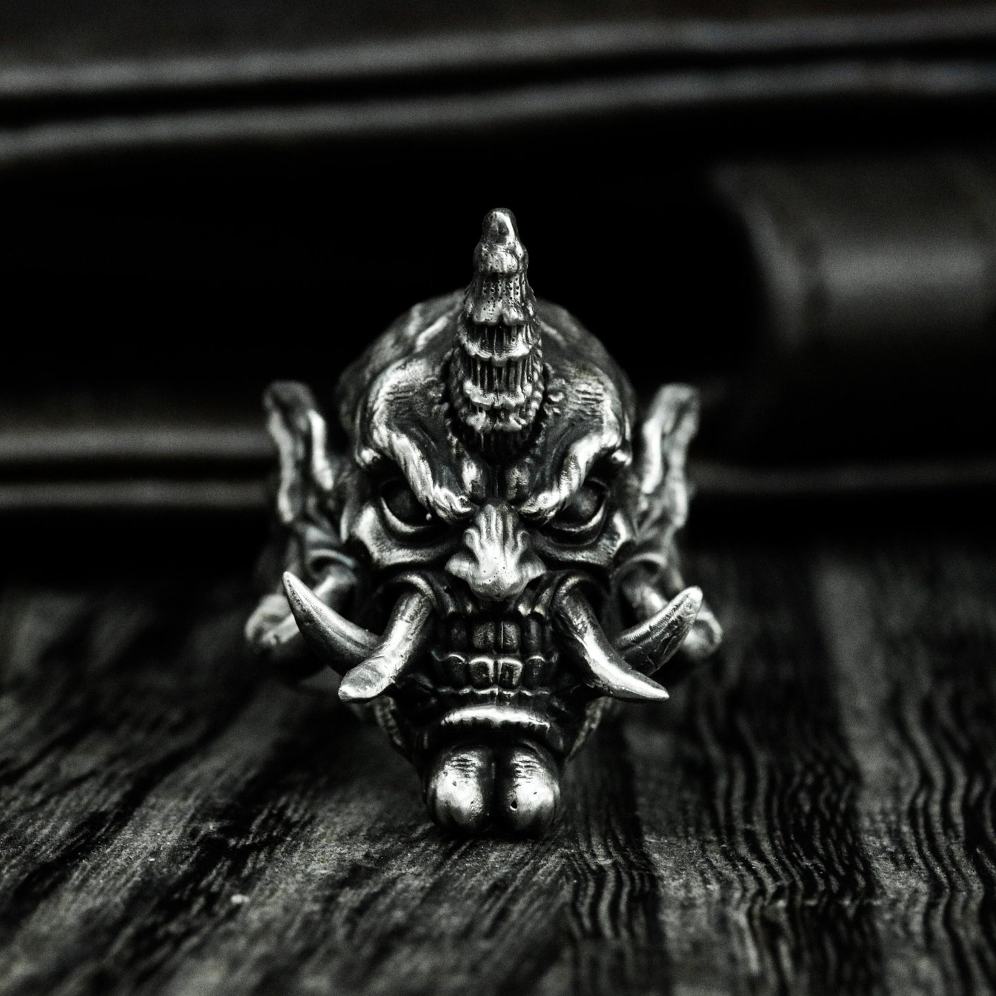 Unicorn Skull Ring with Gothic Twist ¨C 925 Sterling Silver Handmade