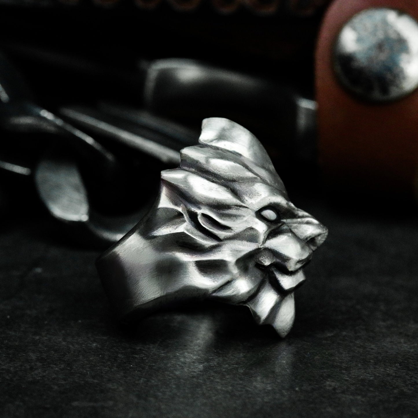 Lion Heart Ring ¨C Handmade 925 Silver Tribal King Band