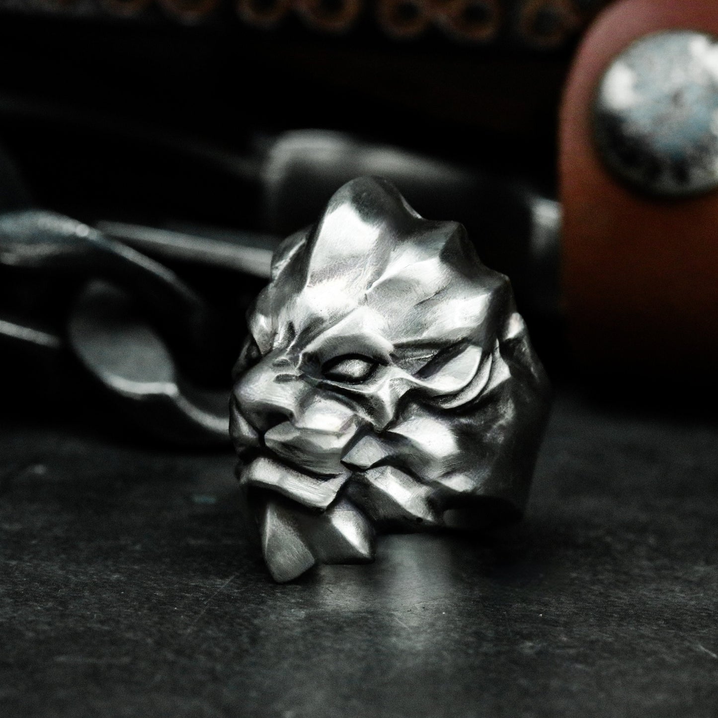 Lion Heart Ring ¨C Handmade 925 Silver Tribal King Band
