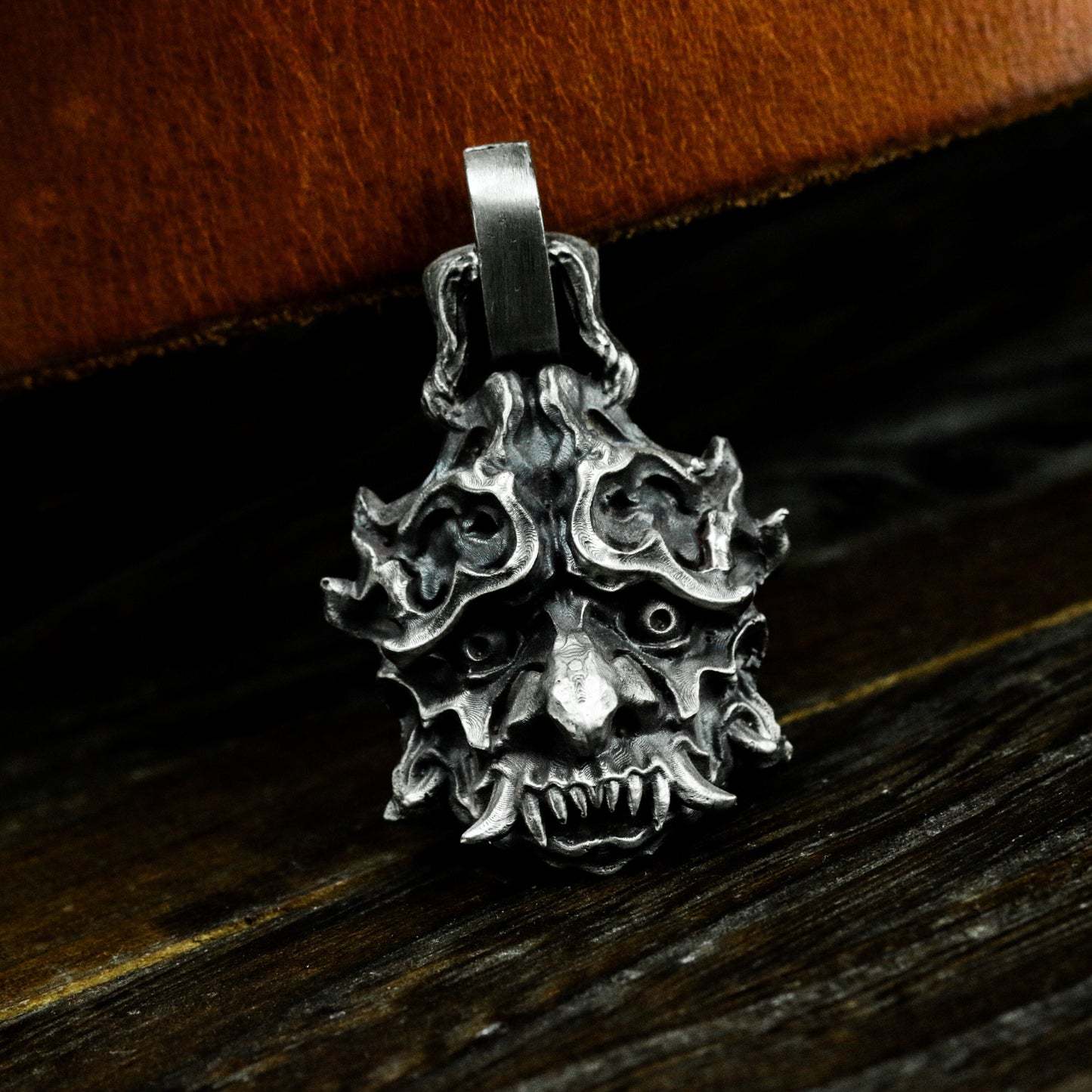 Feral Demon Head Pendant ¨C 925 Silver Handmade
