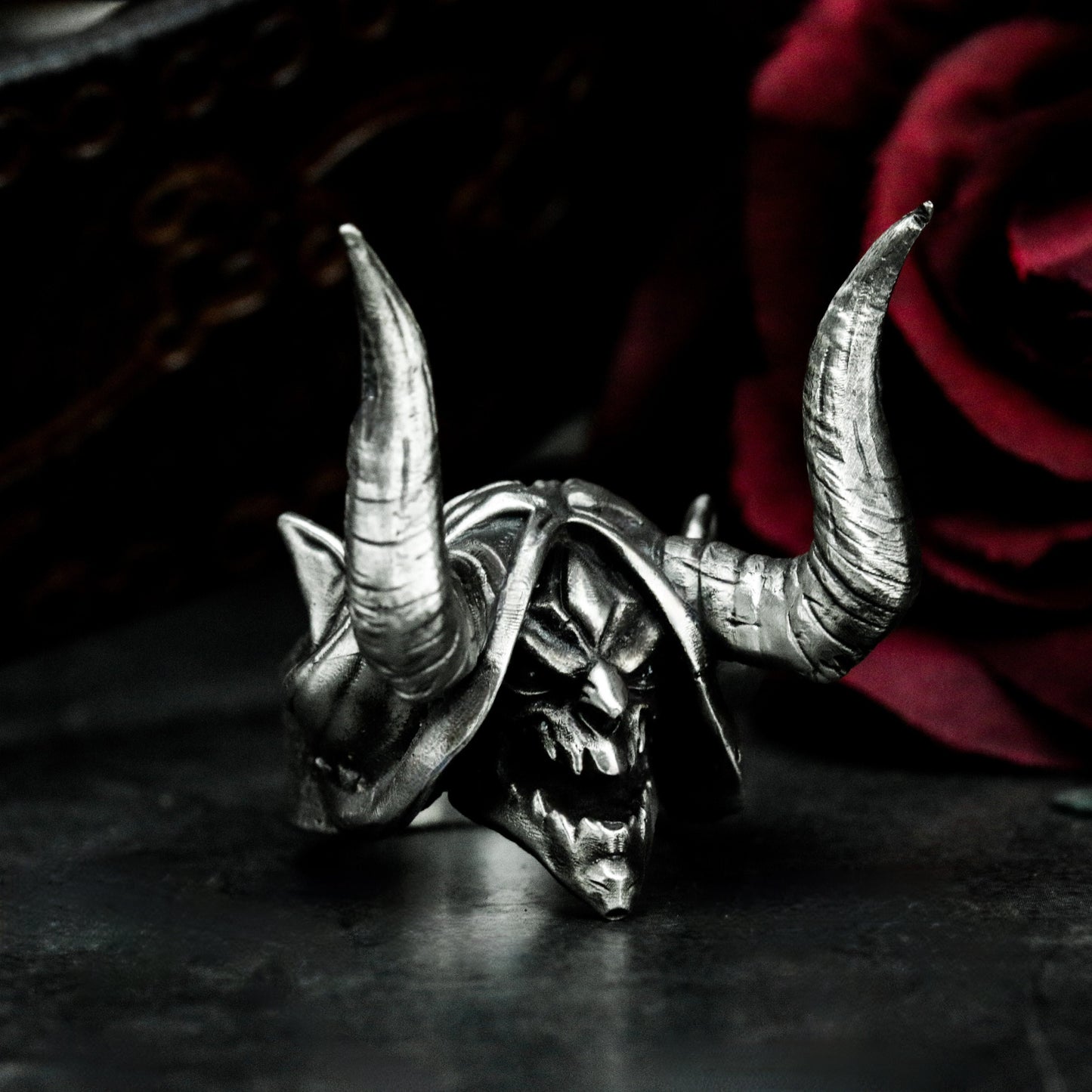 Witch Skull Ritual Ring - 925 Silver Handmade