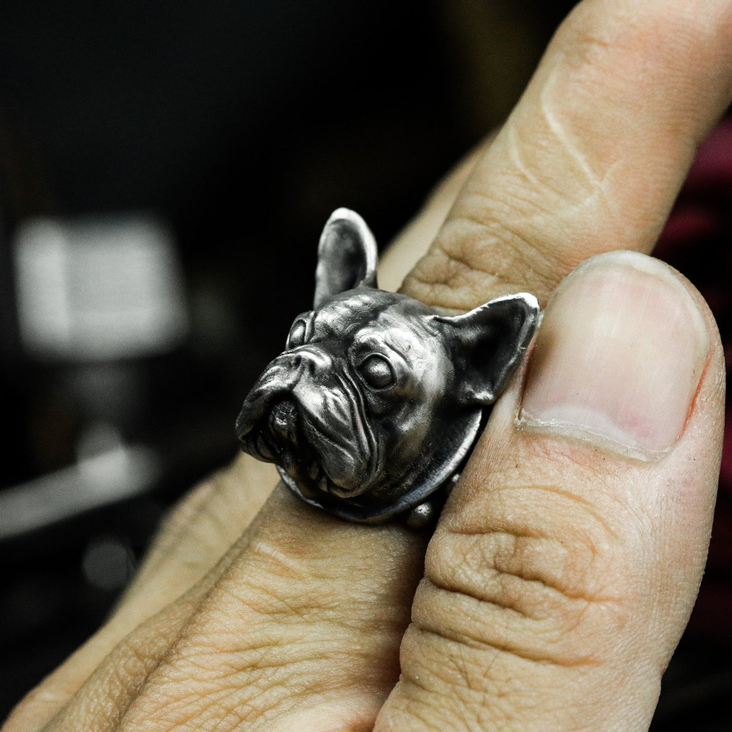French Bulldog Ring - 925 Silver Handmade Loyal Companion