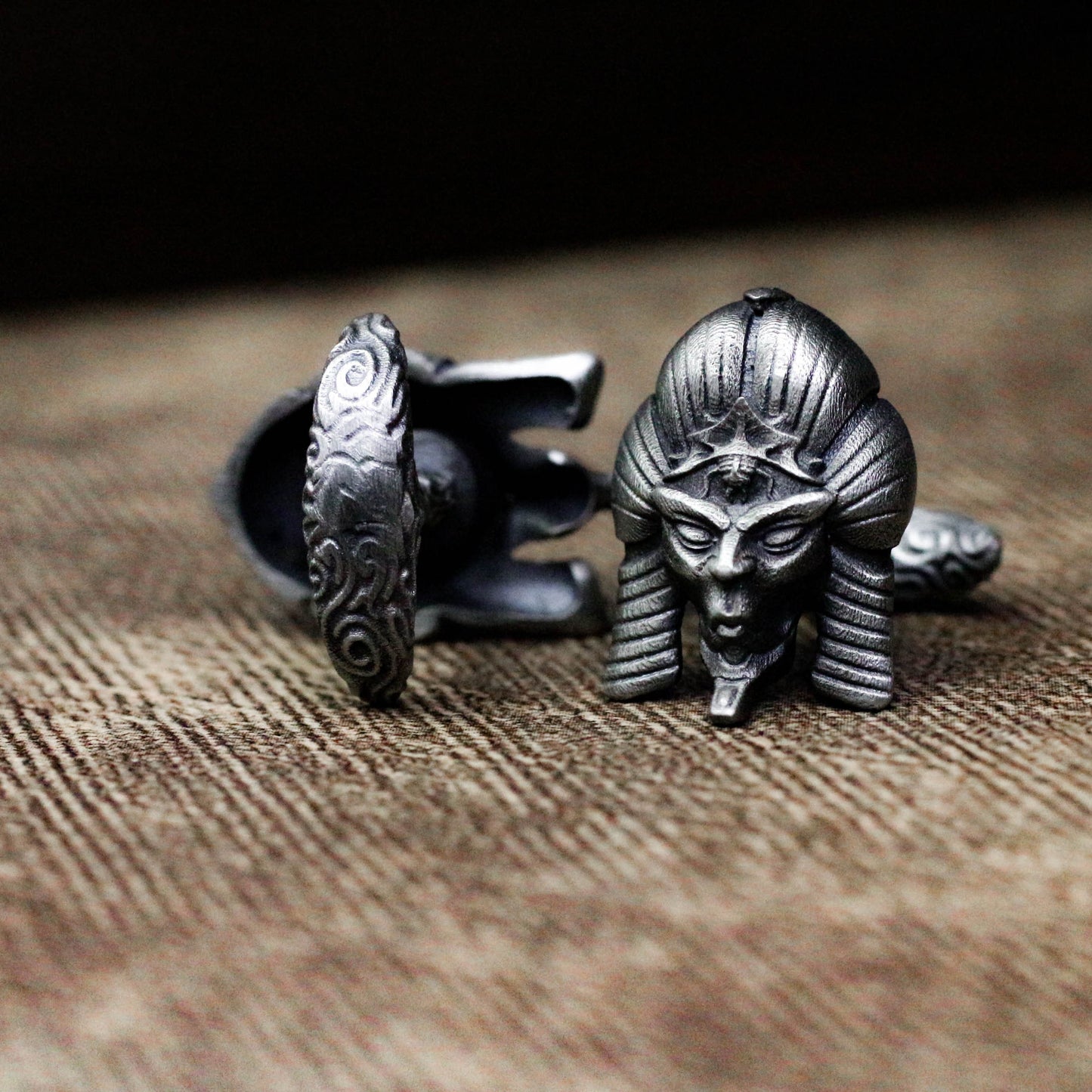 Egyptian Pharaoh Cufflinks - 925 Silver Handmade