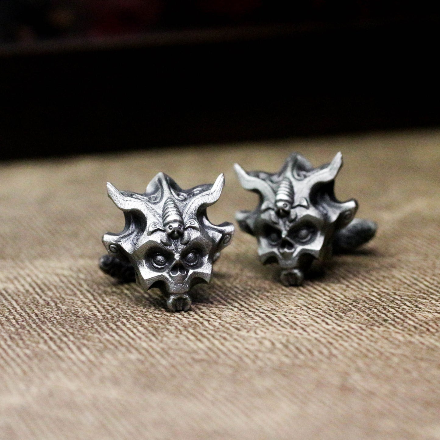 Bug Spirit Mask Cufflinks - 925 Silver Handmade