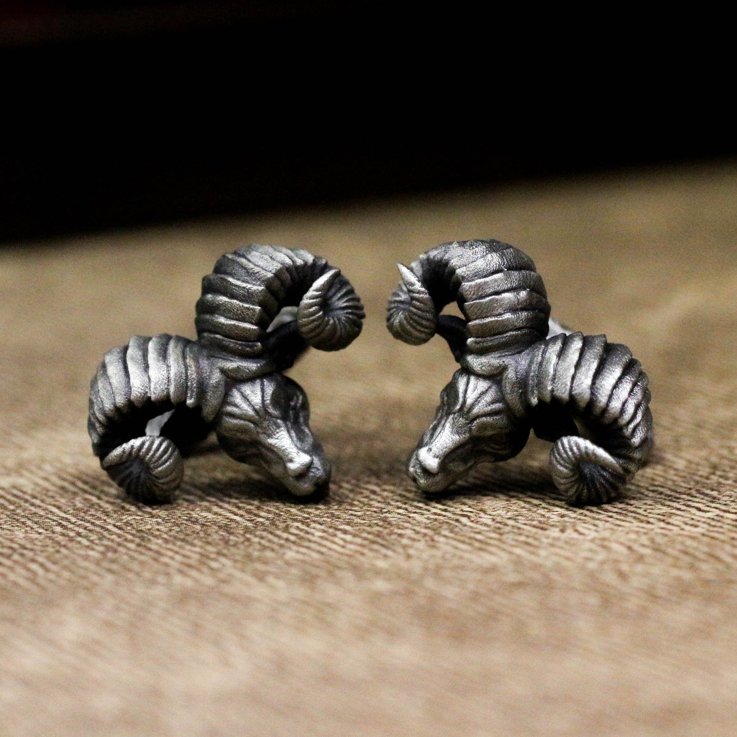 Big Horned Ram Cufflinks - 925 Silver Handmade