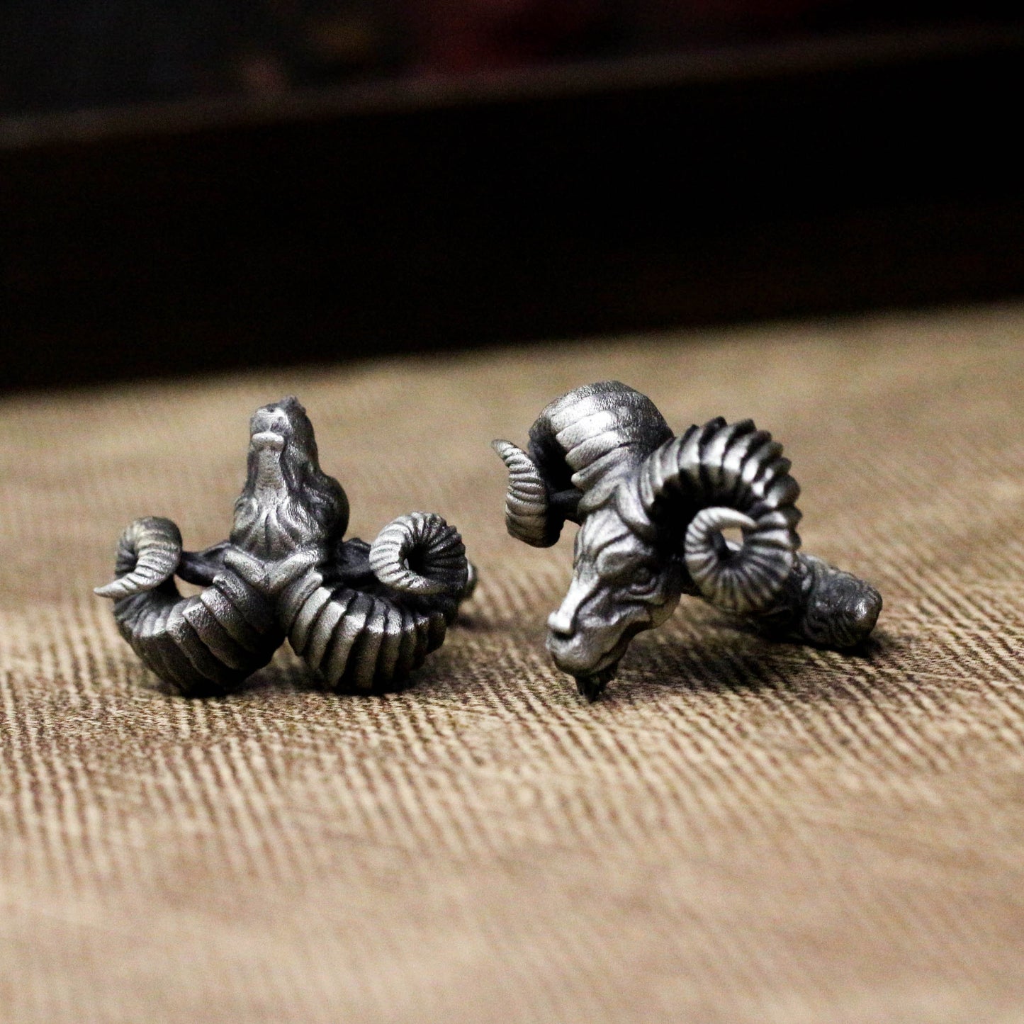 Big Horned Ram Cufflinks - 925 Silver Handmade