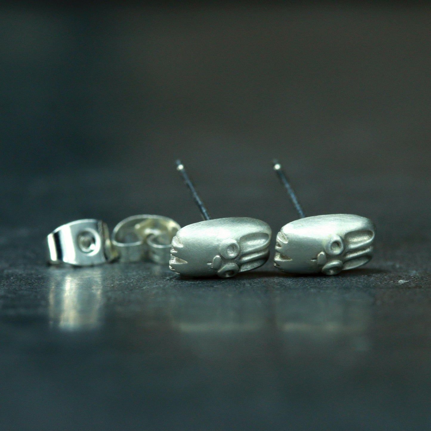 Cute Bunny Stud Earrings - 925 Sterling Silver Handmade