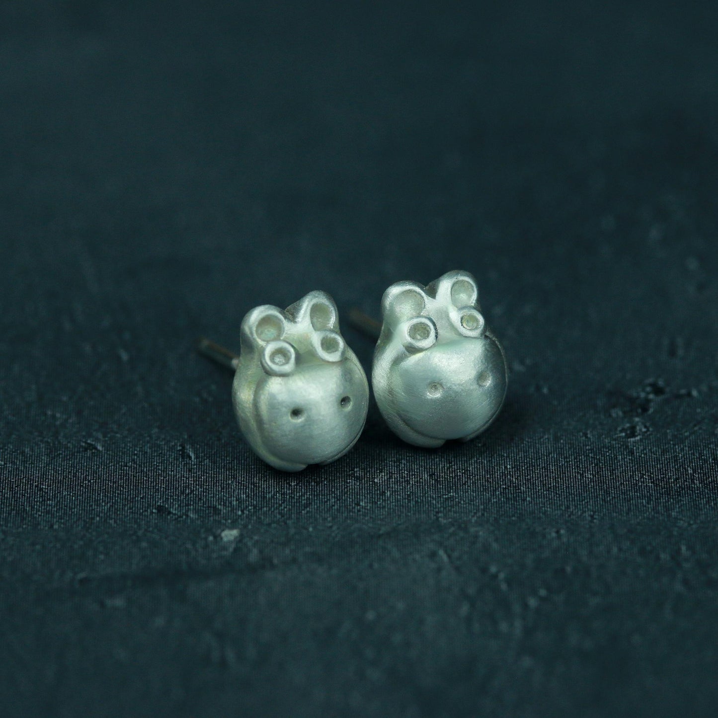 Little Hippo Earrings - 925 Sterling Silver Handmade