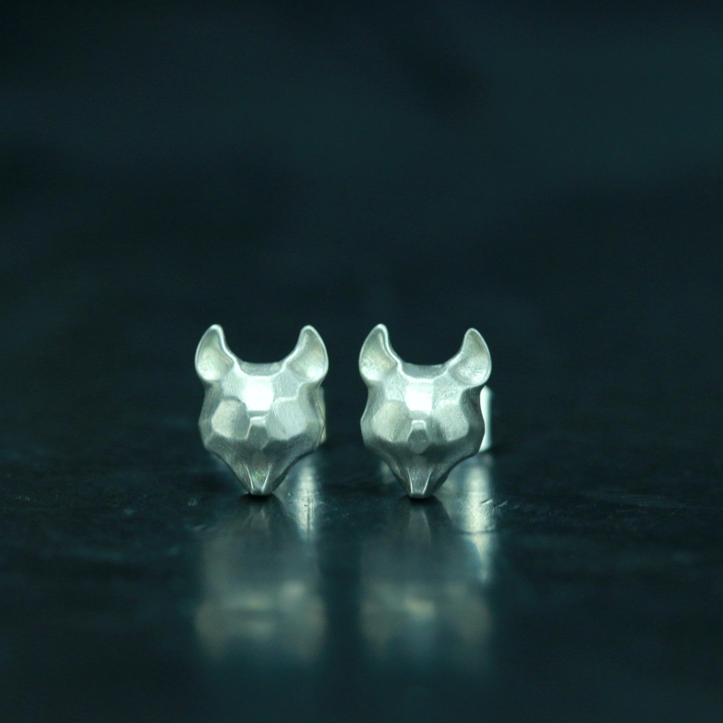 Bat Stud Earrings - 925 Sterling Silver Handmade