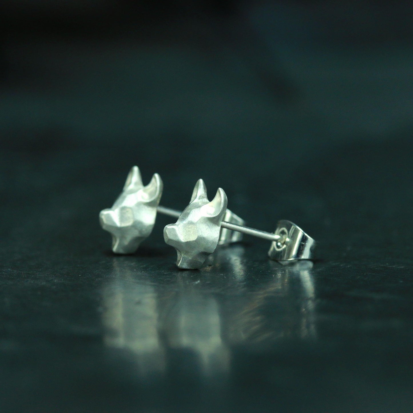 Bat Stud Earrings - 925 Sterling Silver Handmade