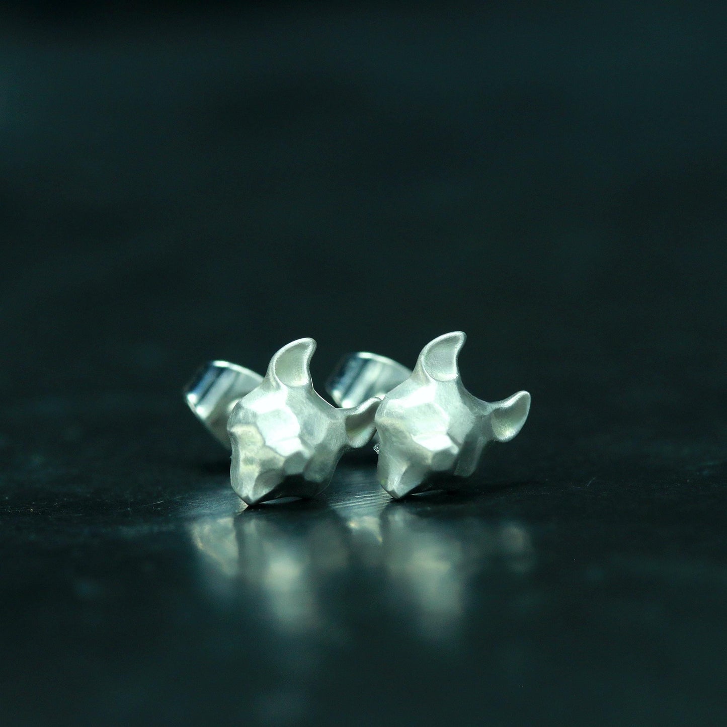 Bat Stud Earrings - 925 Sterling Silver Handmade