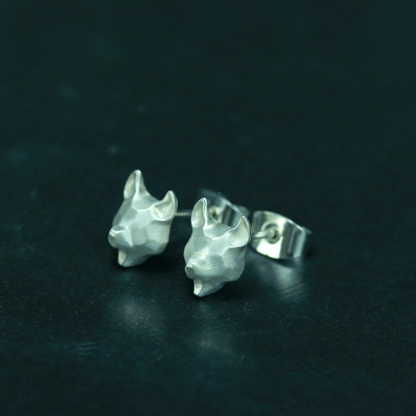 Bat Stud Earrings - 925 Sterling Silver Handmade
