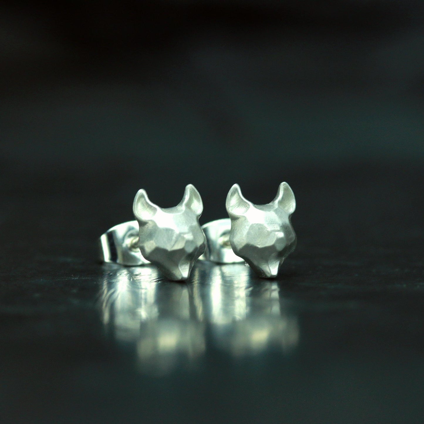 Bat Stud Earrings - 925 Sterling Silver Handmade