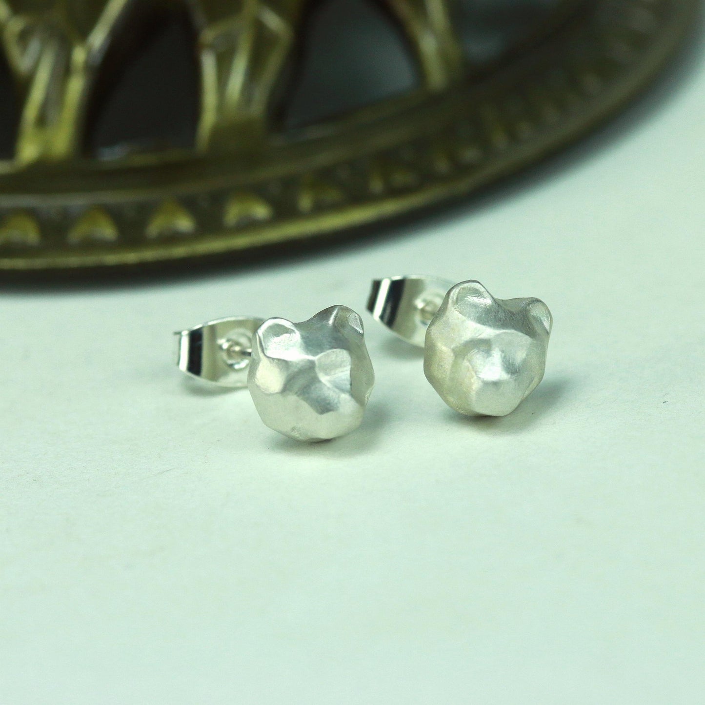 Bear Head Earrings - 925 Sterling Silver Handmade