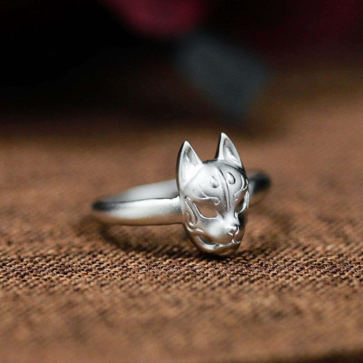 Mystic Cat Mask Ring ââ‚?925 Sterling Silver Handmade Gothic Animal Jewelry