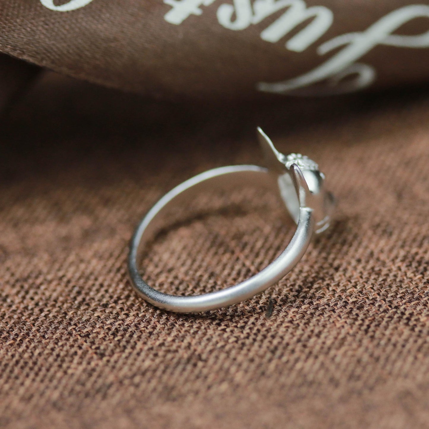 Sleeping Cat Spirit Ring ââ‚?925 Sterling Silver Handmade Mystical Animal Jewelry
