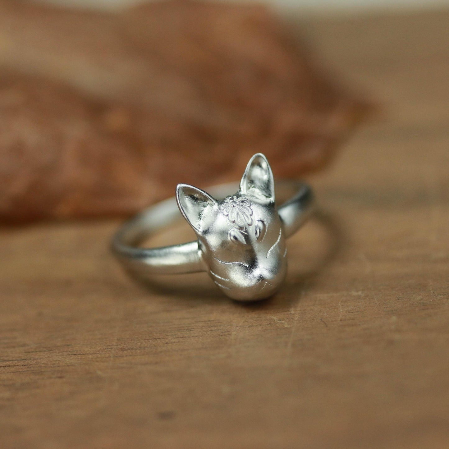 Sleeping Cat Spirit Ring ââ‚?925 Sterling Silver Handmade Mystical Animal Jewelry