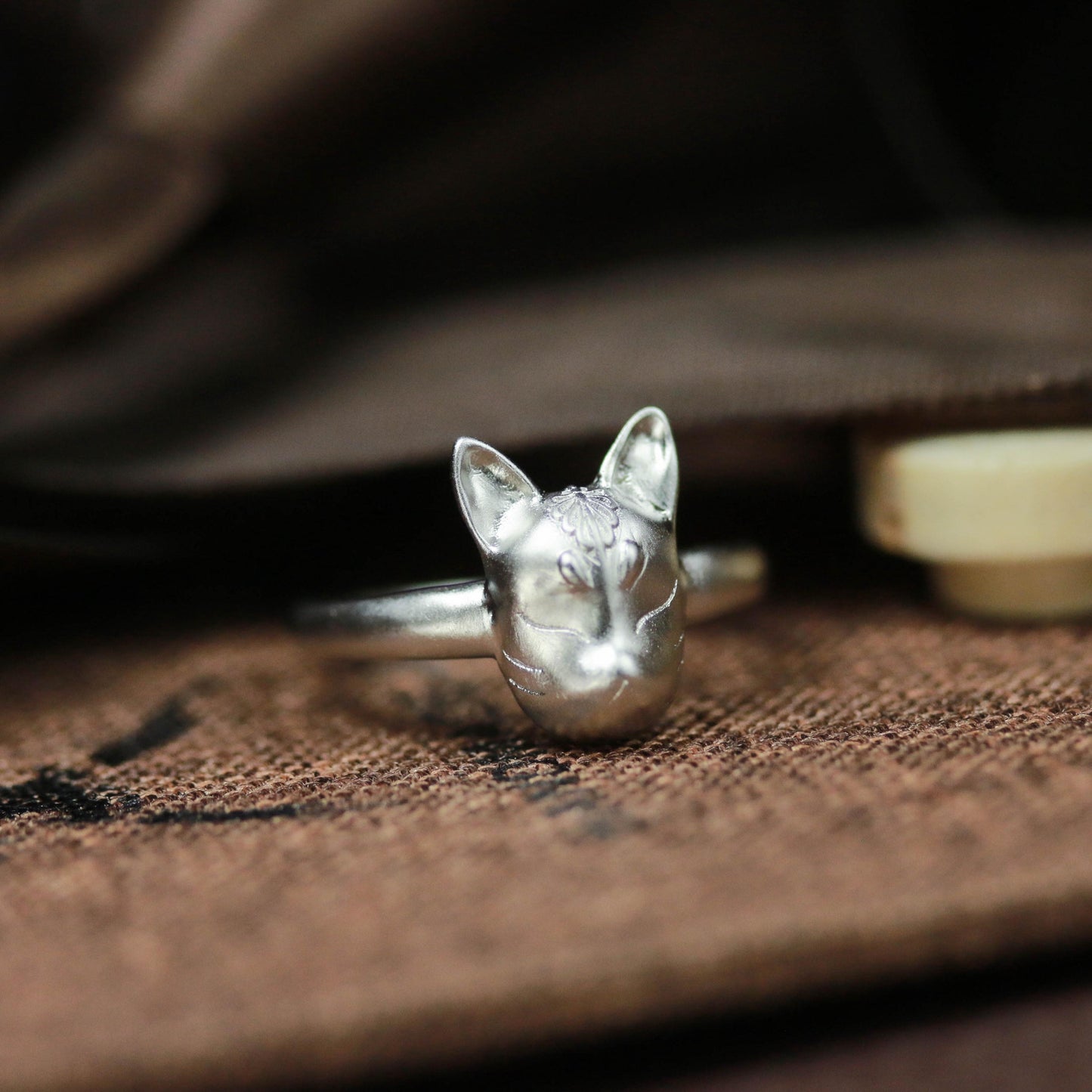 Sleeping Cat Spirit Ring ââ‚?925 Sterling Silver Handmade Mystical Animal Jewelry