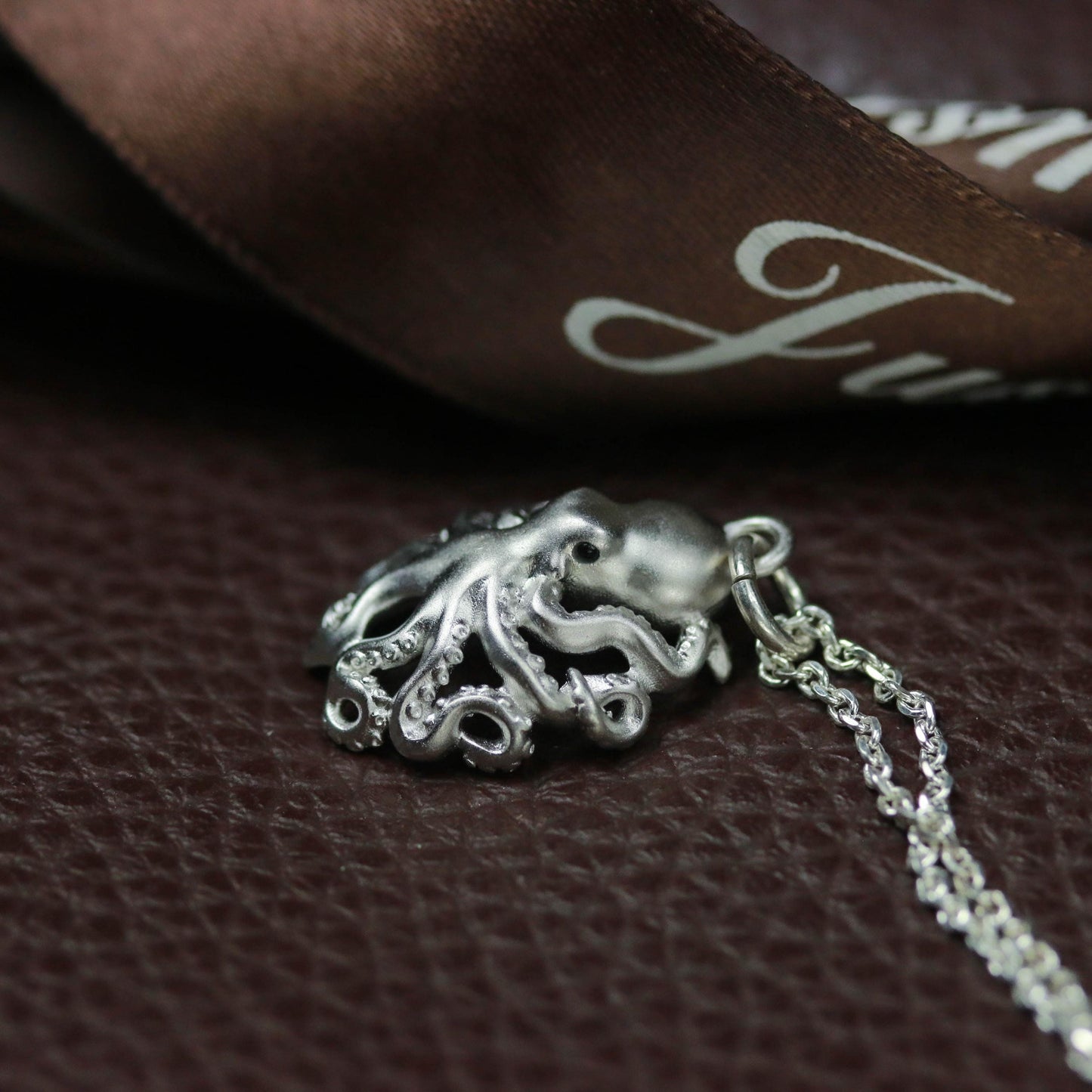 Octopus Pendant - 925 Sterling Silver Handmade (Eye Color Optional)