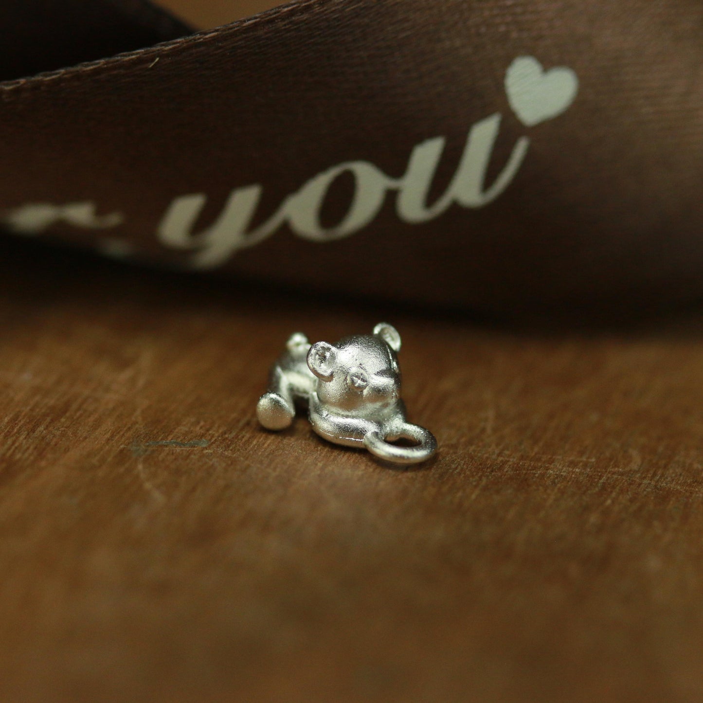 Padded Bear Pendant - 925 Sterling Silver Handmade