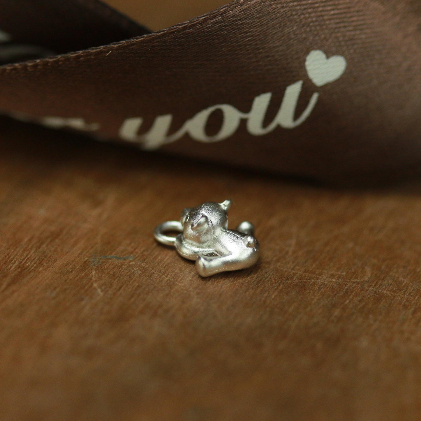 Padded Bear Pendant - 925 Sterling Silver Handmade