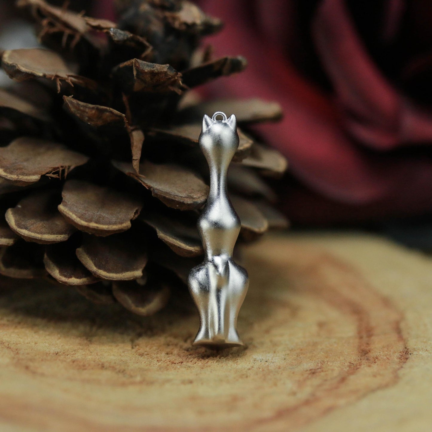 Geometric Cat Pendant - 925 Sterling Silver Handmade